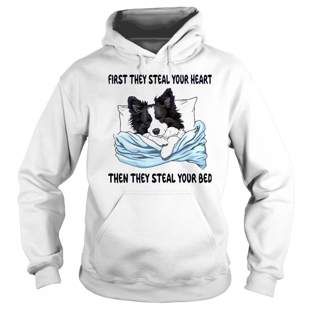 First They Steal Your Heart Then Steal Your Bed Cute Dog T-Shirt Sweatshirt