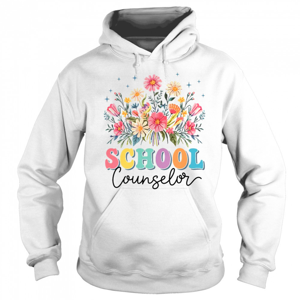 Floral Groovy Wildflower School Counselor Staff Women Retro shirt Sweatshirt