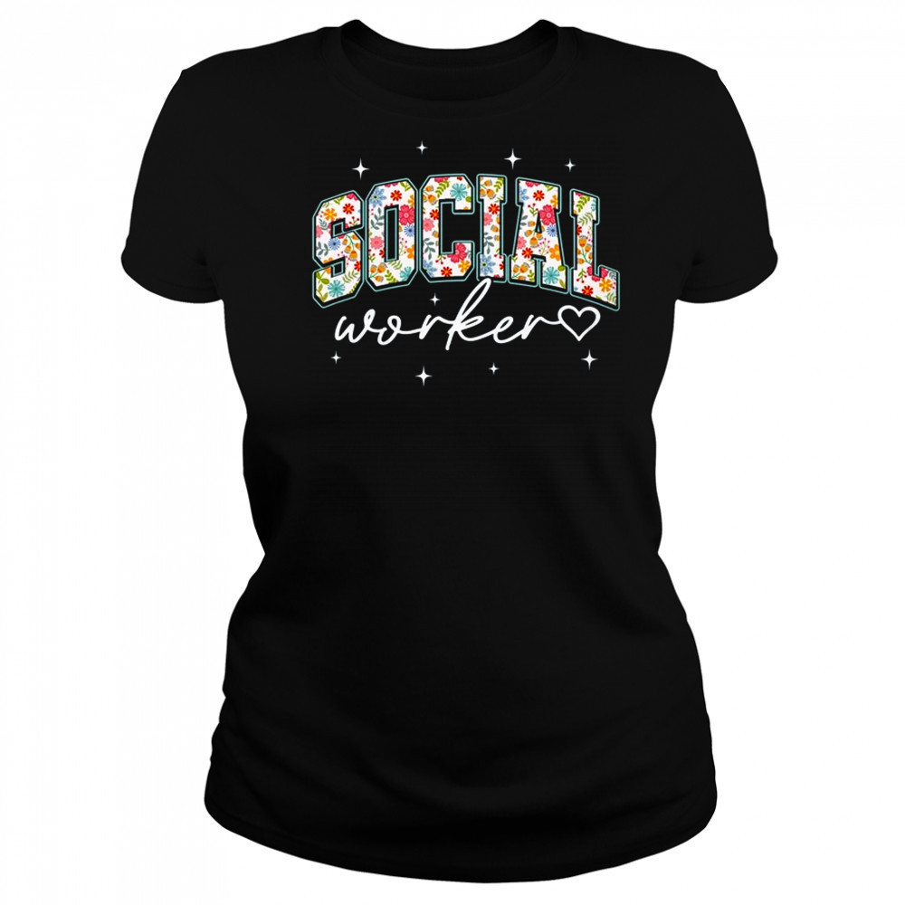 Floral Social Worker Flower Floral School Counselor shirt Women's T-shirt
