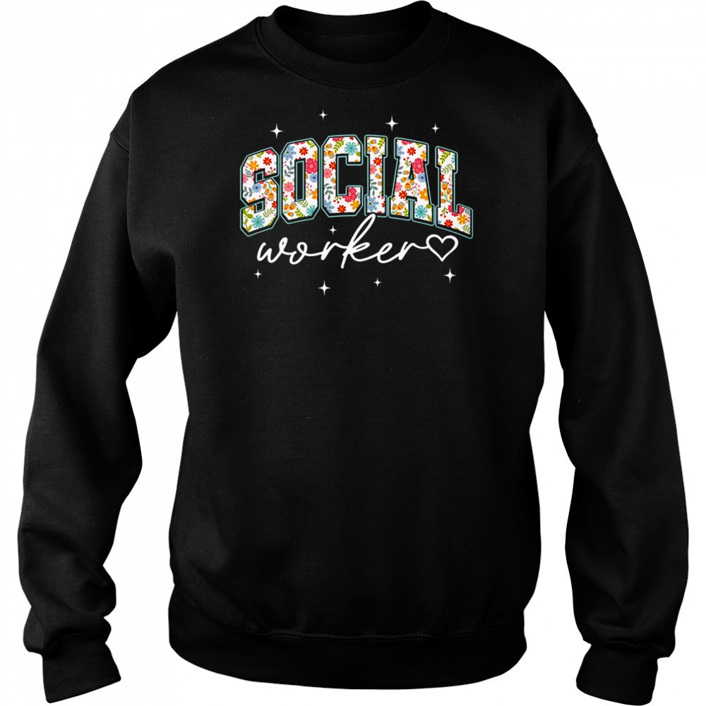 Floral Social Worker Flower Floral School Counselor shirt Hoodie