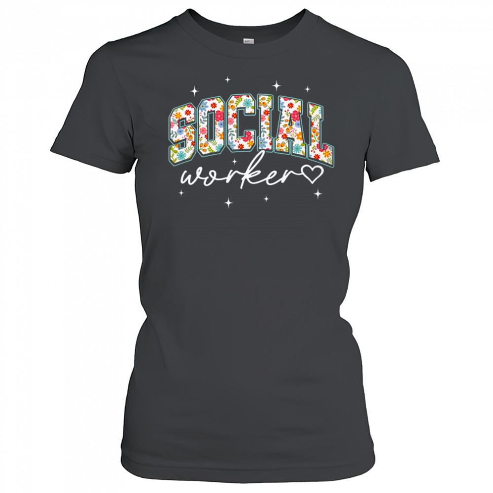 Floral Social Worker Flower Floral School Counselor shirt Women's T-shirt