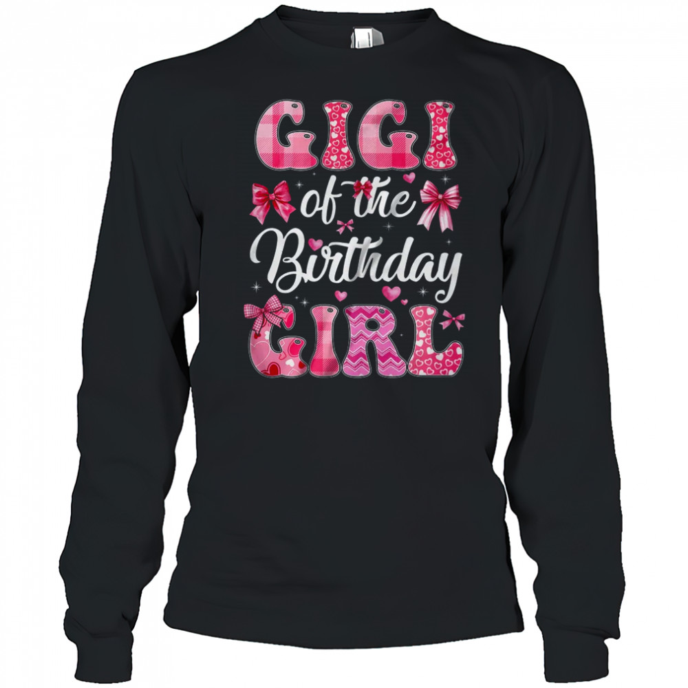 Gigi Of The Birthday Girl Family Pink Coquette Bow shirt Long Sleeved
