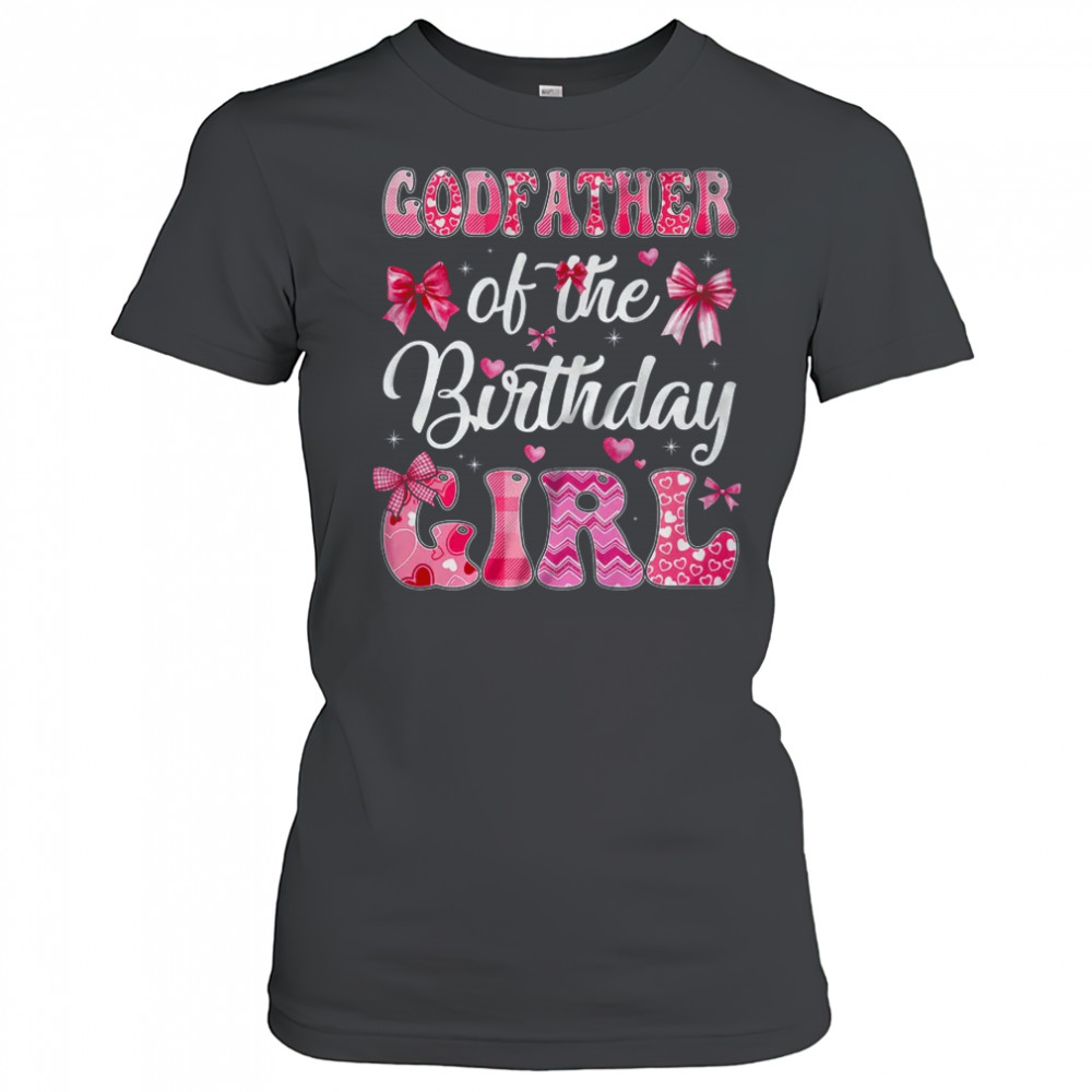 Godfather Of The Birthday Girl Family Pink Coquette Bow shirt Women's T-shirt