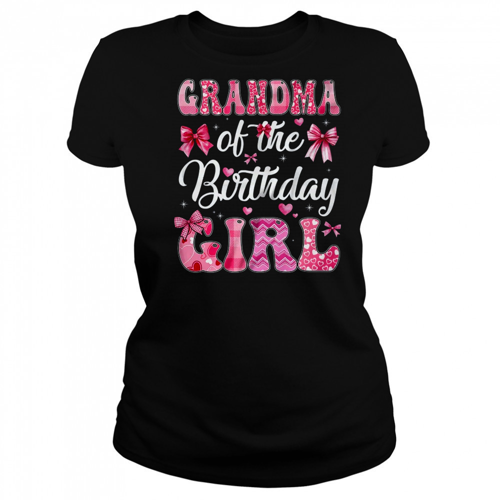 Grandma Of The Birthday Girl Family Pink Coquette Bow shirt Women's T-shirt