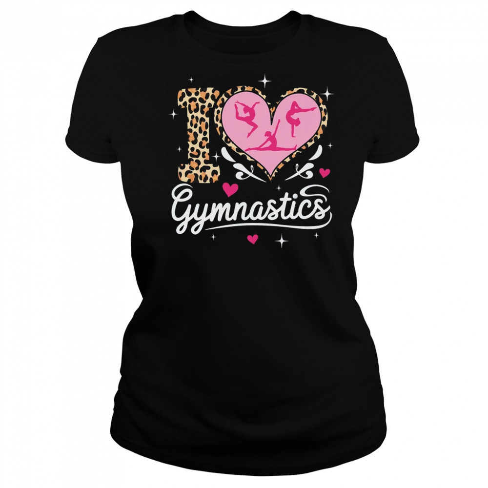 I Love Gymnastics Leopard Print Women Girls Gymnast shirt Women's T-shirt