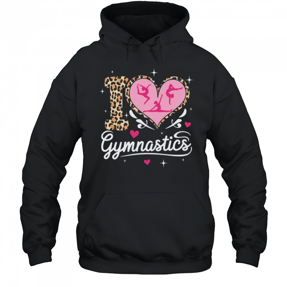 I Love Gymnastics Leopard Print Women Girls Gymnast shirt Hoodie