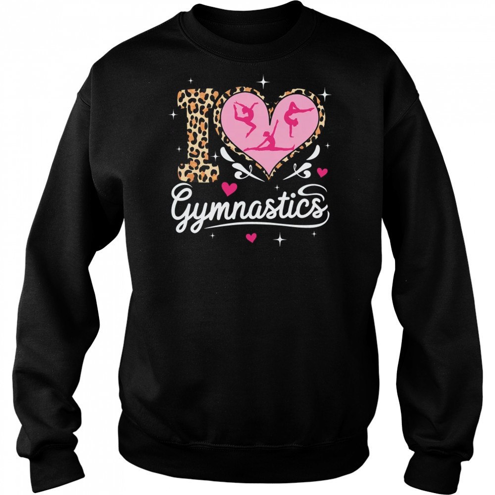 I Love Gymnastics Leopard Print Women Girls Gymnast shirt Hoodie
