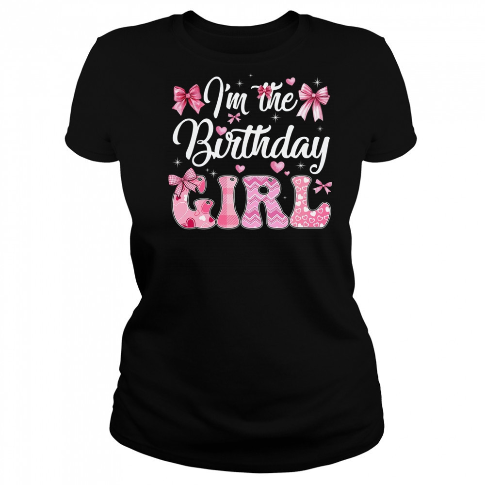 I'm The Birthday Girl 1st Birthday Family Pink Coquette Bow shirt Women's T-shirt