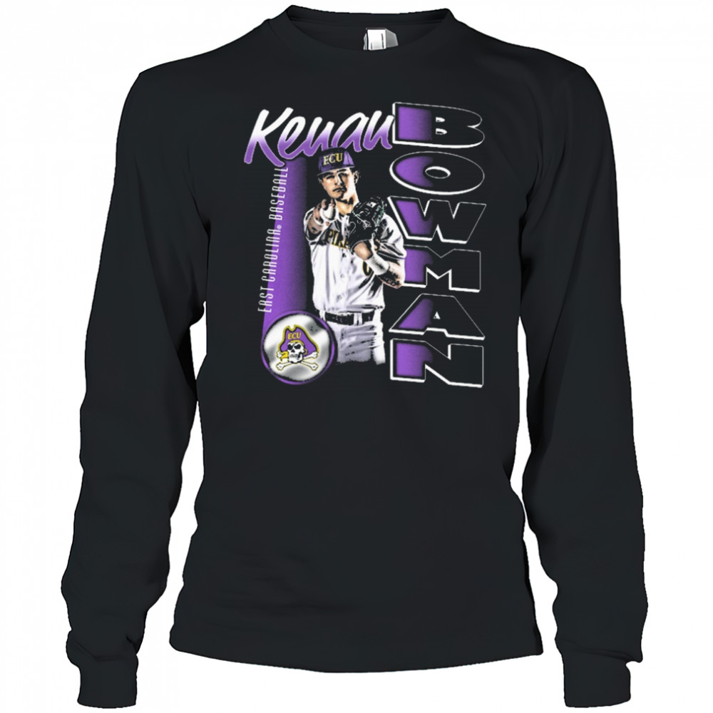 Kenan Bowman East Carolina Pirates baseball NCAA Division I Portrait t-shirt Long Sleeved
