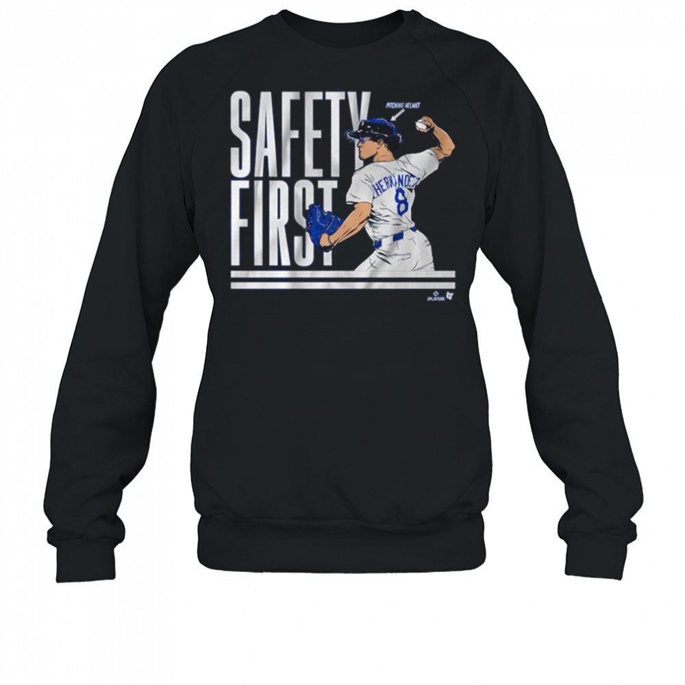 Kike Hernandez Safety First Pitching Helmet Los Angeles Dodgers MLB Baseball 2025 t-shirt Sweatshirt