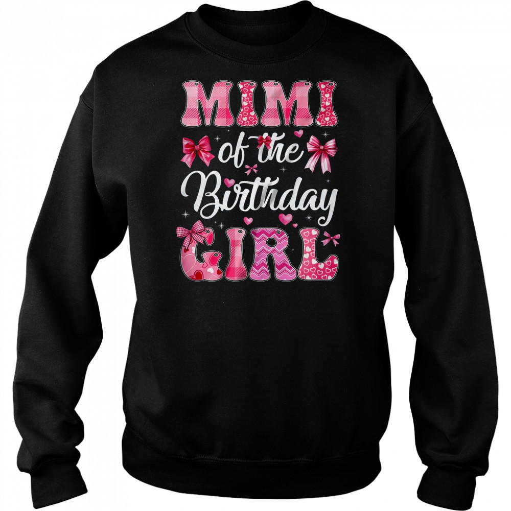 Mimi Of The Birthday Girl Family Pink Coquette Bow shirt Hoodie