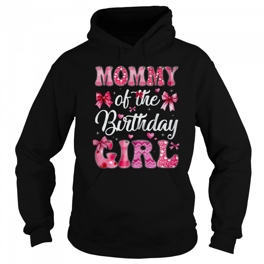 Mommy Of The Birthday Girl Family Pink Coquette Bow shirt Sweatshirt