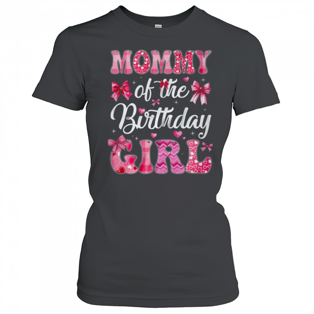 Mommy Of The Birthday Girl Family Pink Coquette Bow shirt Women's T-shirt