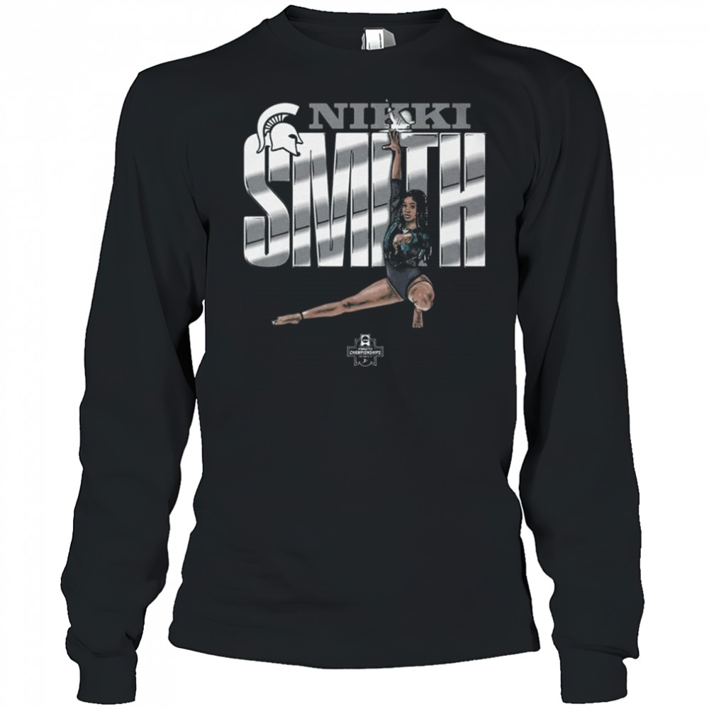 Nikki Smith Illustrated Michigan State Spartans NCAA gymnastics Championships 2025 t-shirt Long Sleeved