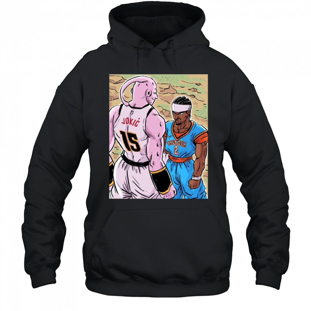 Nikola Jokic Denver Nuggets Vs Shai Gilgeous-Alexander Oklahoma City Thunder This Series 2025 Art Poster t-shirt Hoodie