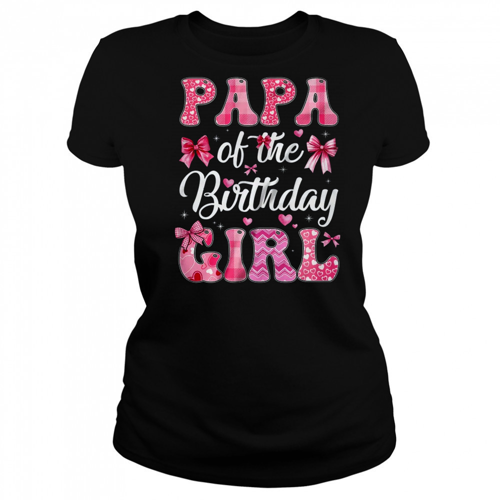 Papa Of The Birthday Girl Family Pink Coquette Bow shirt Women's T-shirt