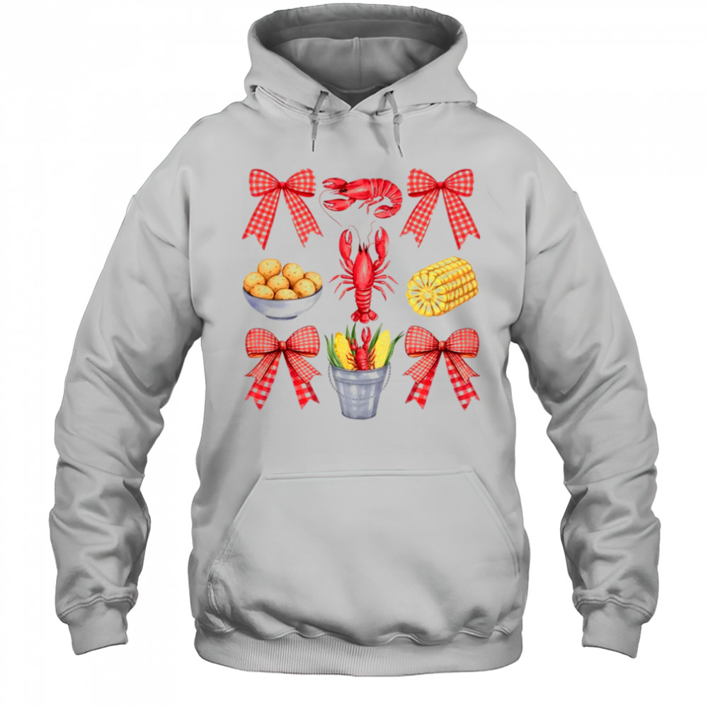 Pink Bow Cute Coquette Crawfish Boil Season Girl Aesthetic shirt Hoodie