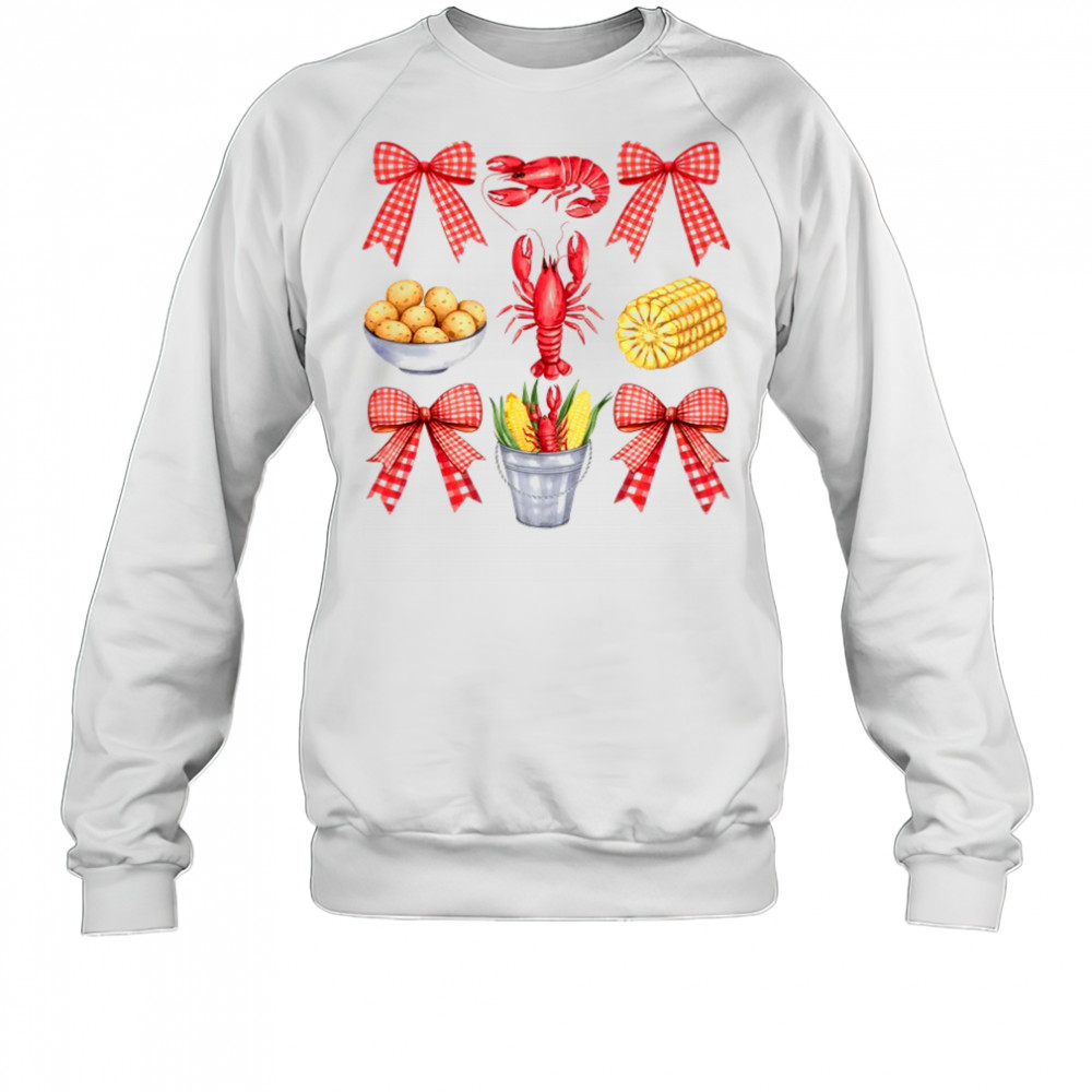 Pink Bow Cute Coquette Crawfish Boil Season Girl Aesthetic shirt Sweatshirt