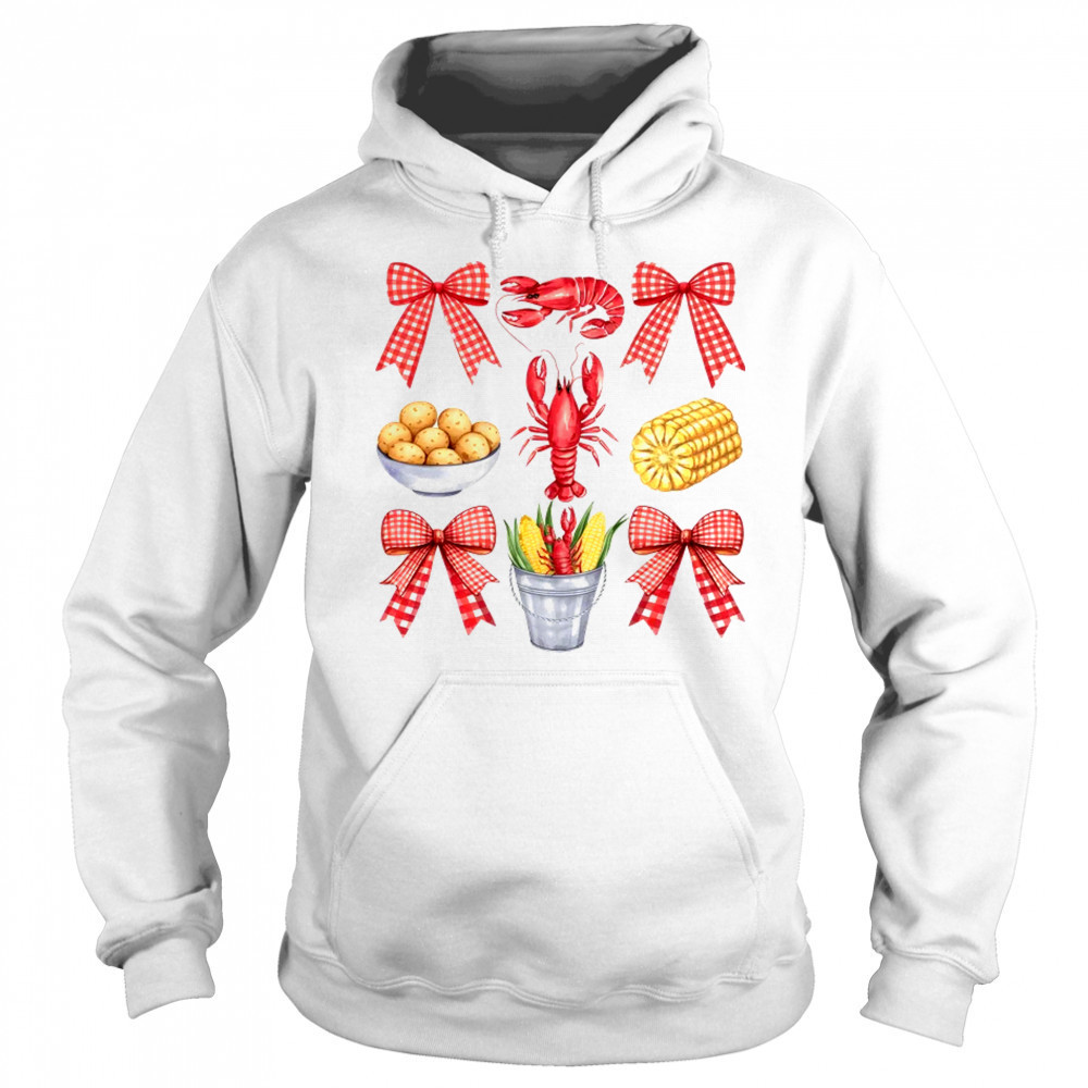 Pink Bow Cute Coquette Crawfish Boil Season Girl Aesthetic shirt Sweatshirt
