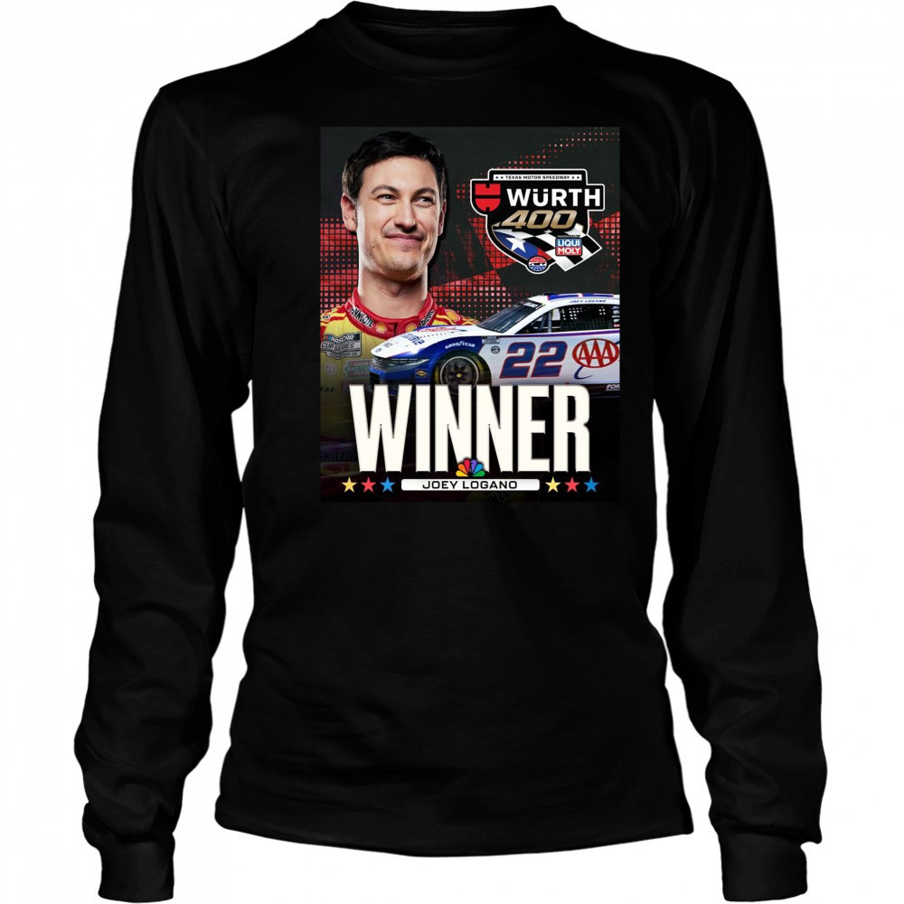 Poster Congratulate Joey Logano Winner NASCAR Cup Series Texas Motor Speedway Wurth 400 t-shirt Long Sleeved