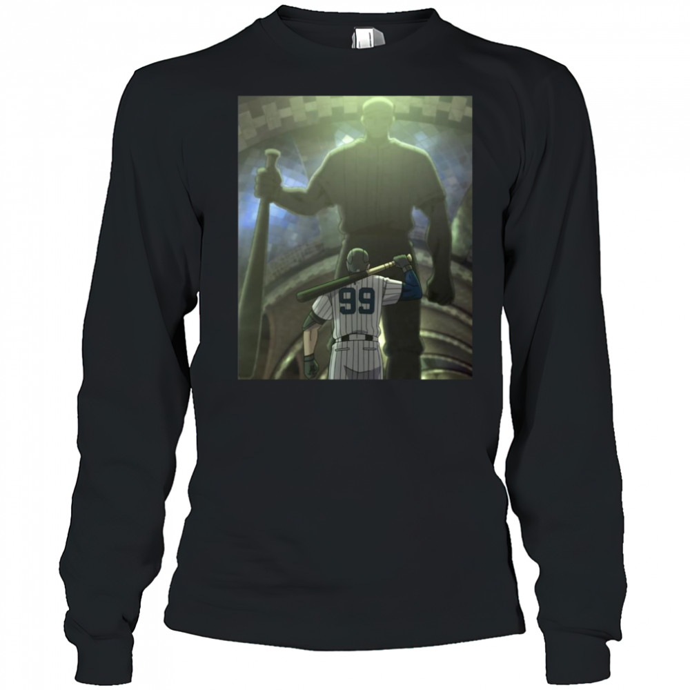 Poster New York Yankees Aaron Judge Is On Pace For A Superhuman Season 2025 fWAR 16.7 t-shirt Long Sleeved