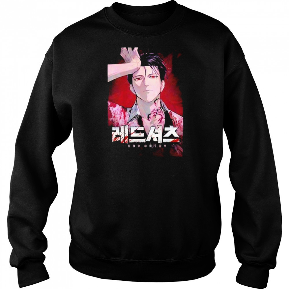 Red Shirt Manga Waifu T-shirt Hoodie
