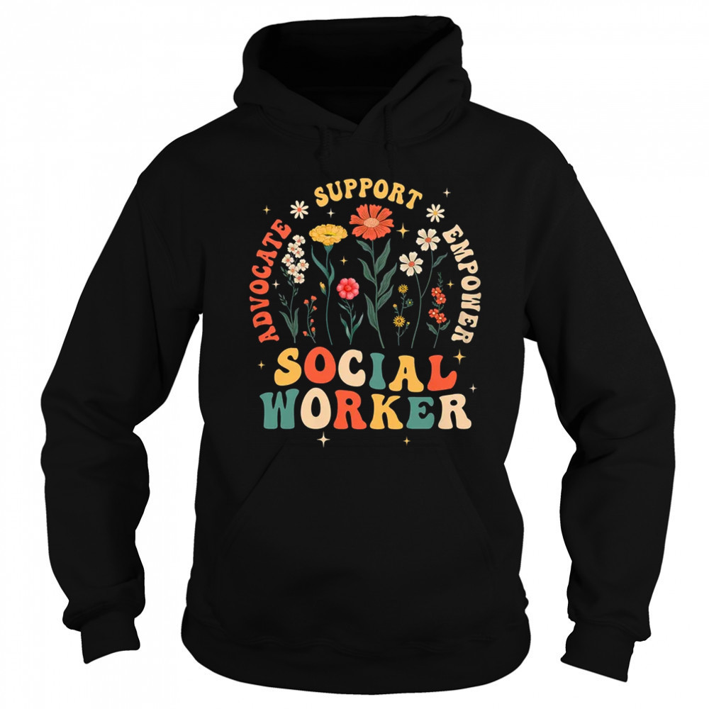 Retro Social Worker Vintage Floral Boho Social Work Life shirt Sweatshirt