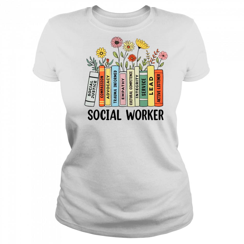 Retro Social Worker Wildflowers Advocate Social Justice shirt Women's T-shirt