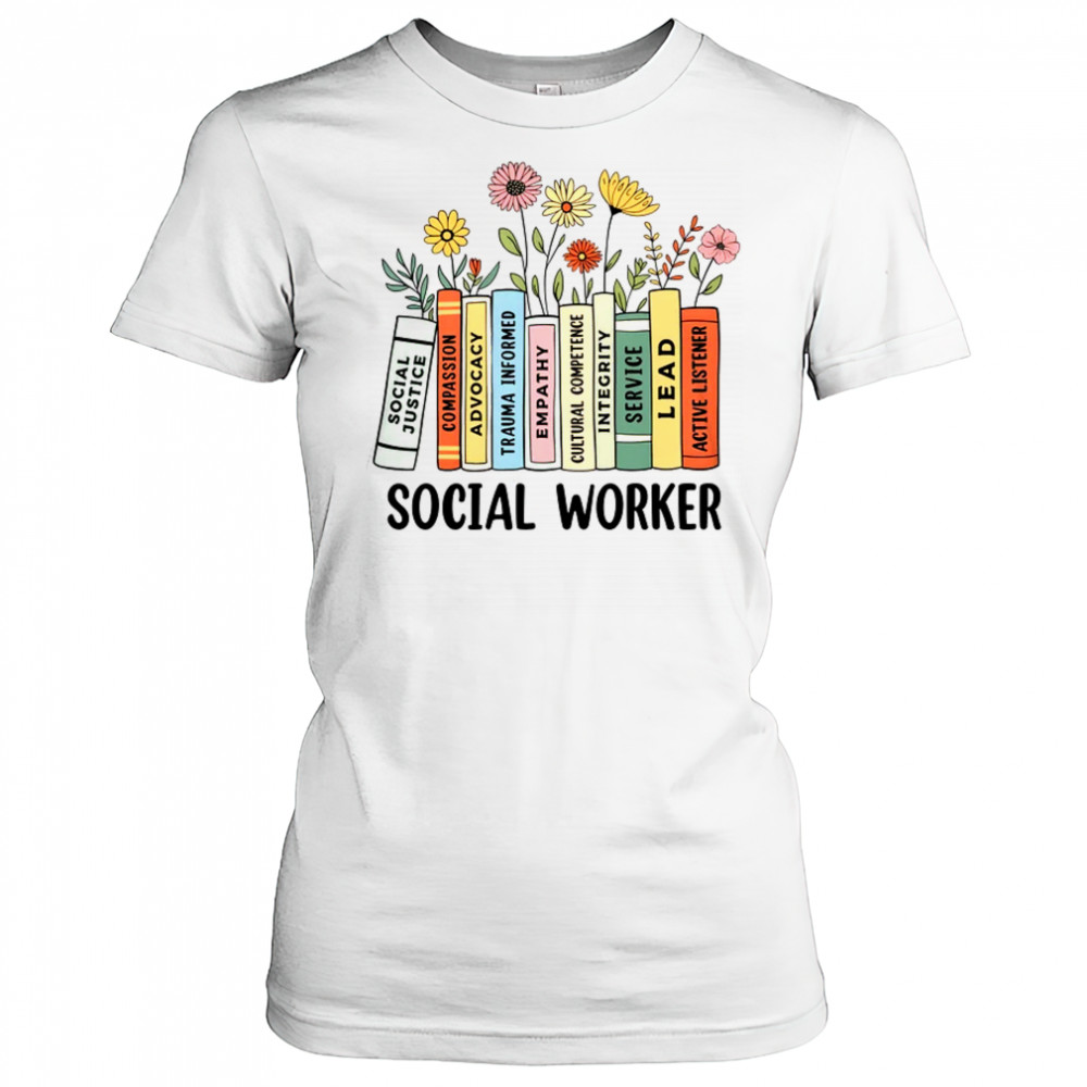 Retro Social Worker Wildflowers Advocate Social Justice shirt Women's T-shirt