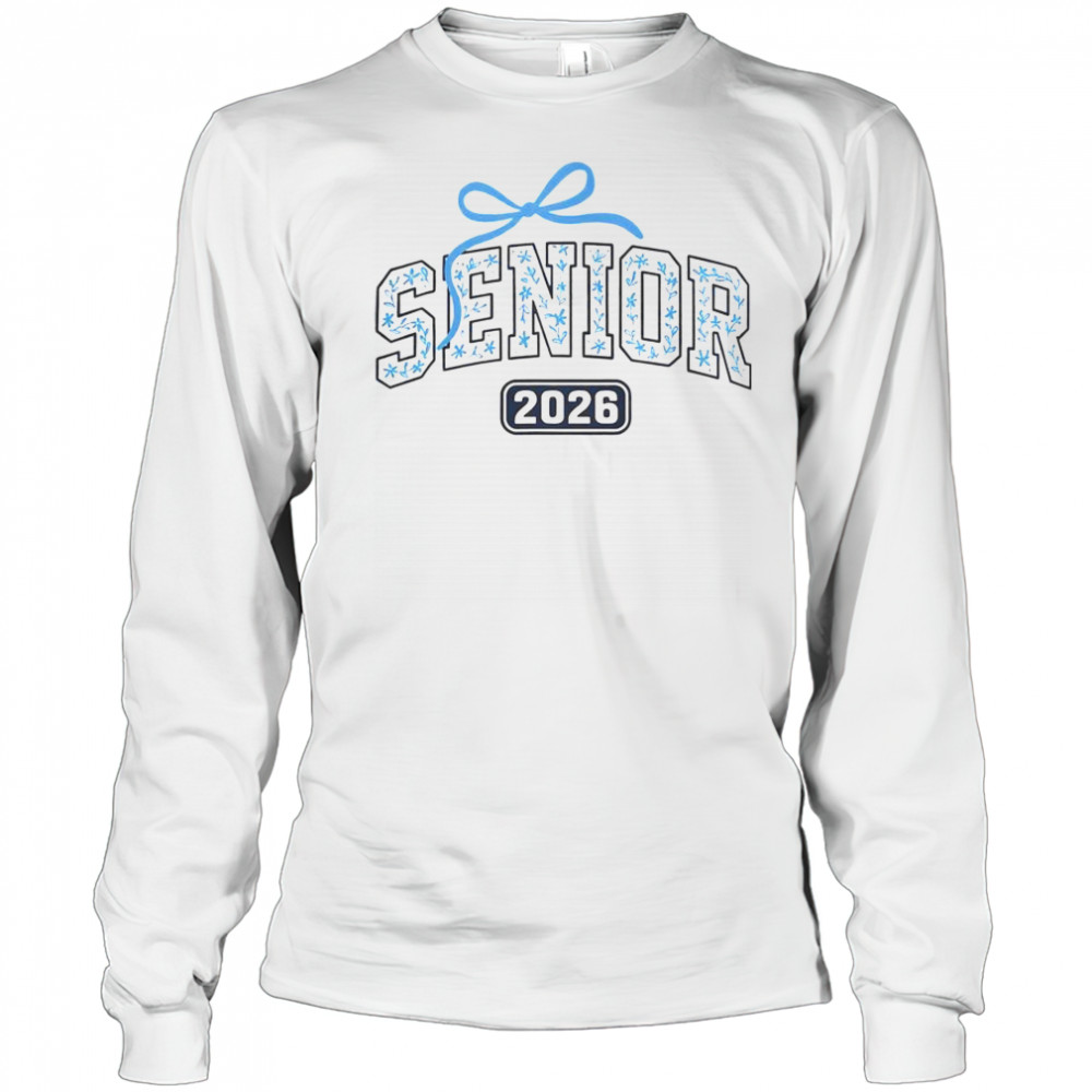 Senior 2026 Graduation Floral Pattern T-Shirt Long Sleeved