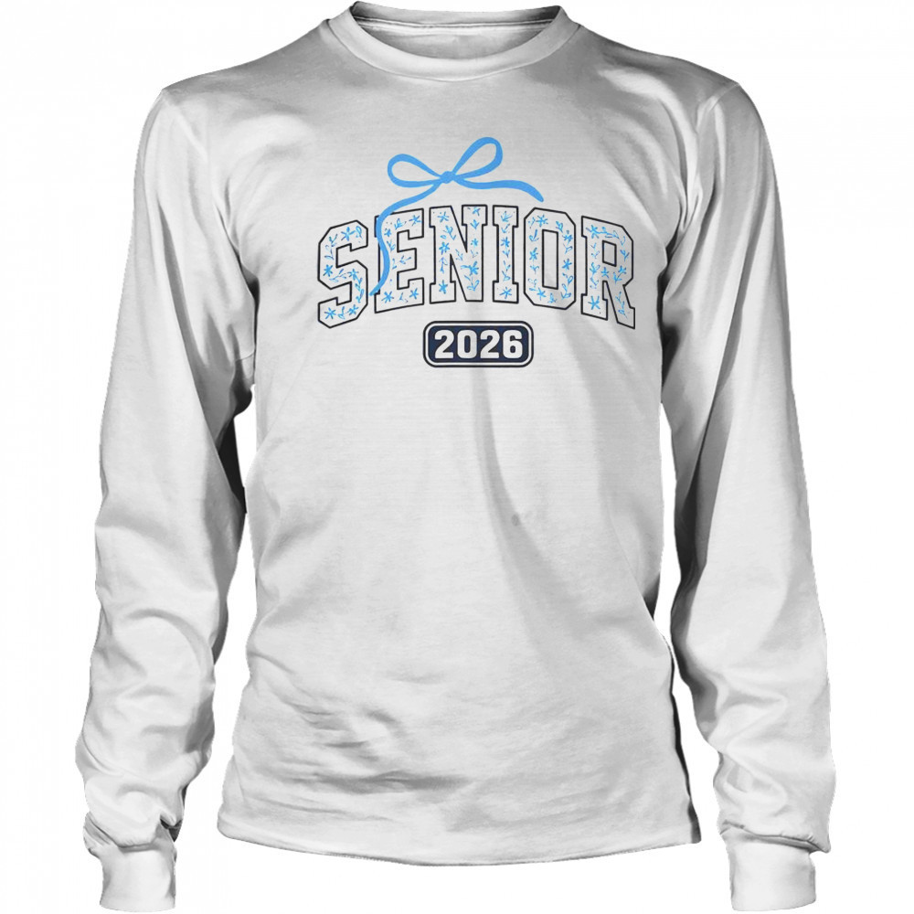 Senior 2026 Graduation Floral Pattern T-Shirt Long Sleeved