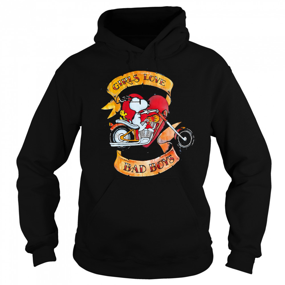 Snoopy girls love bad boys shirt Sweatshirt