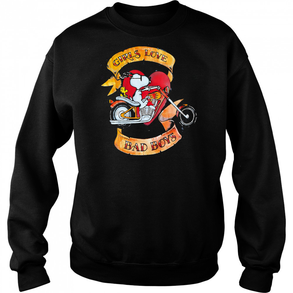 Snoopy girls love bad boys shirt Hoodie