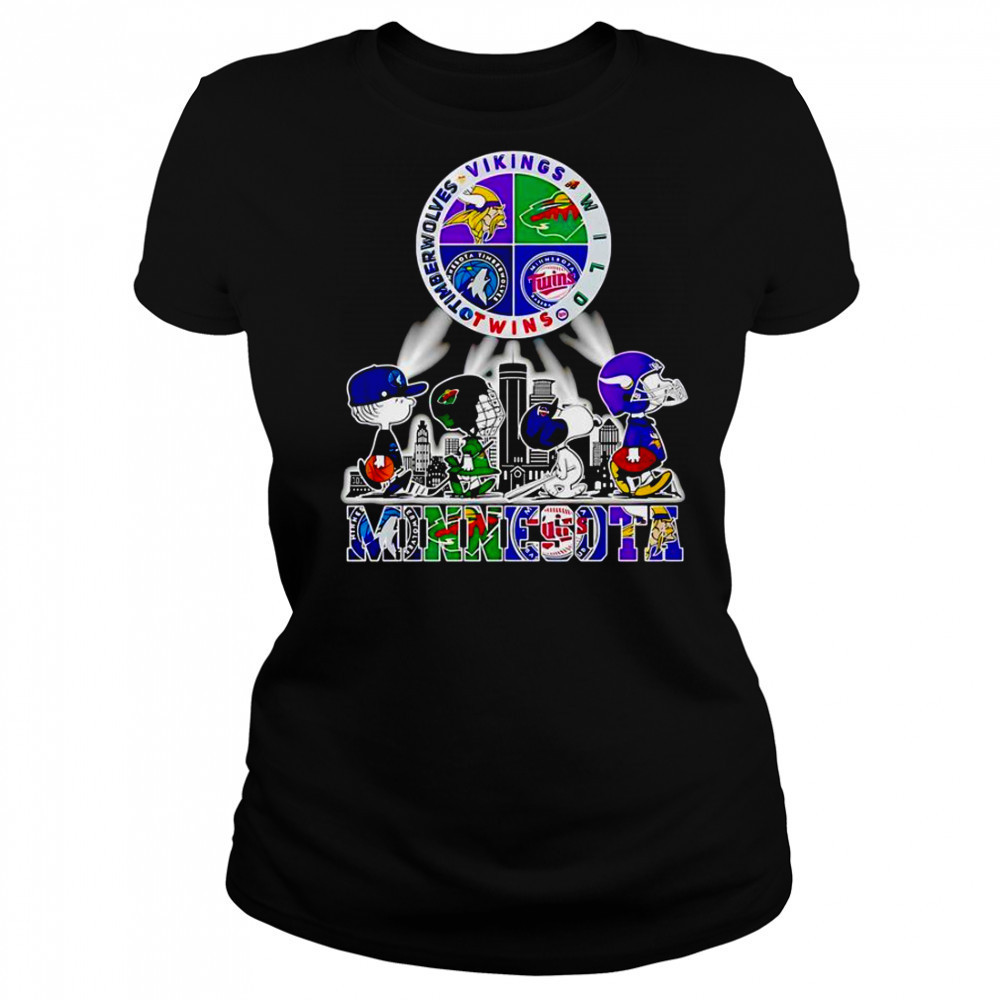 Snoopy Minnesota Twins Minnesota Vikings Minnesota Wild Timberwolves T-Shirt Women's T-shirt