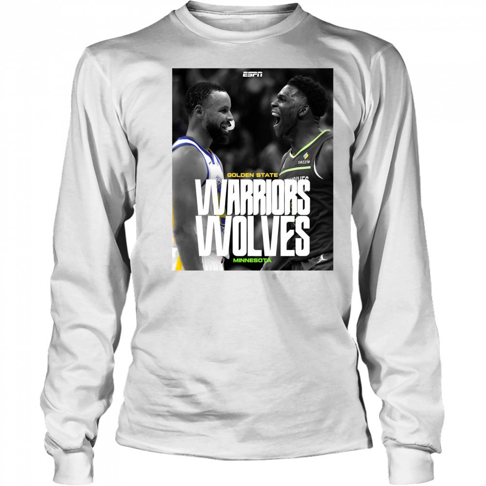 Stephen Curry Golden State Warriors Vs Ant Man Anthony Edwards Minnesota Timberwolves t-shirt Long Sleeved