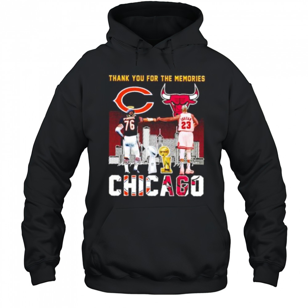 Thank you for the memories Chicago Bears and Bulls McMichael and Jordan shirt Hoodie
