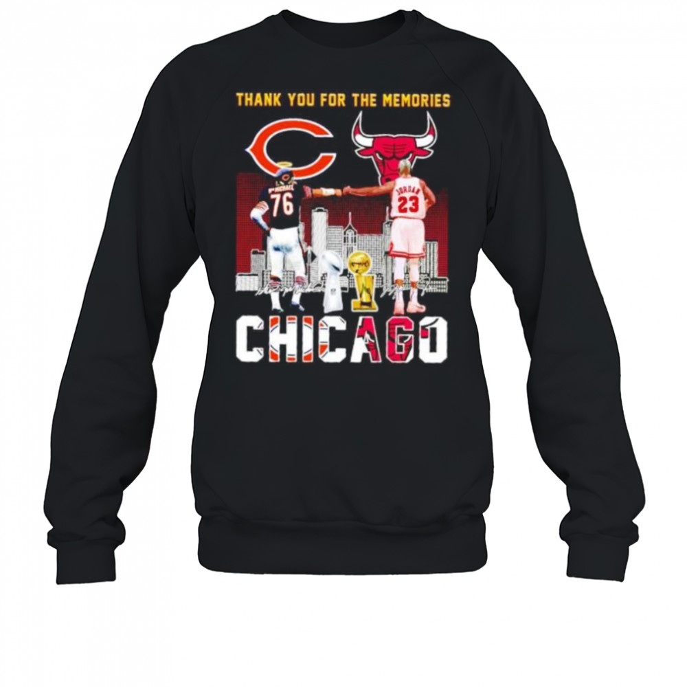 Thank you for the memories Chicago Bears and Bulls McMichael and Jordan shirt Sweatshirt