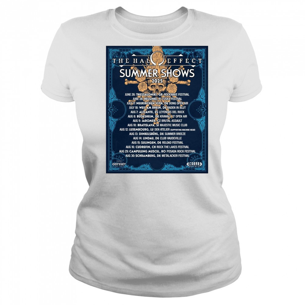 The Halo Effect Summer Shows 2025 June 26 Thessaloniki GR Rockwave Festival June 28 Helsinki FI Tuska Festival t-shirt Women's T-shirt