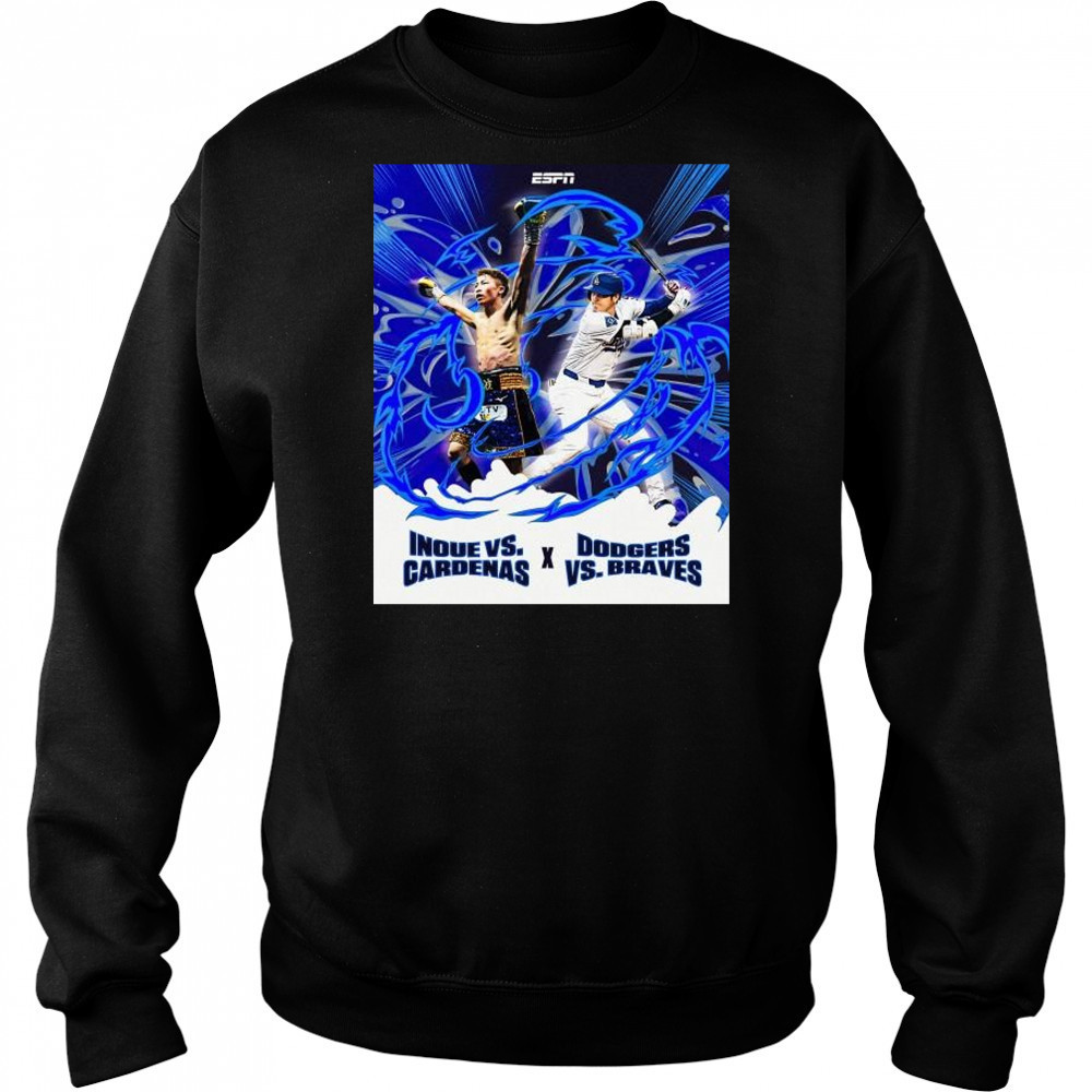 The Monster Mashup Inoue vs. Cardenas X Los Angeles Dodgers vs Braves t-shirt Hoodie
