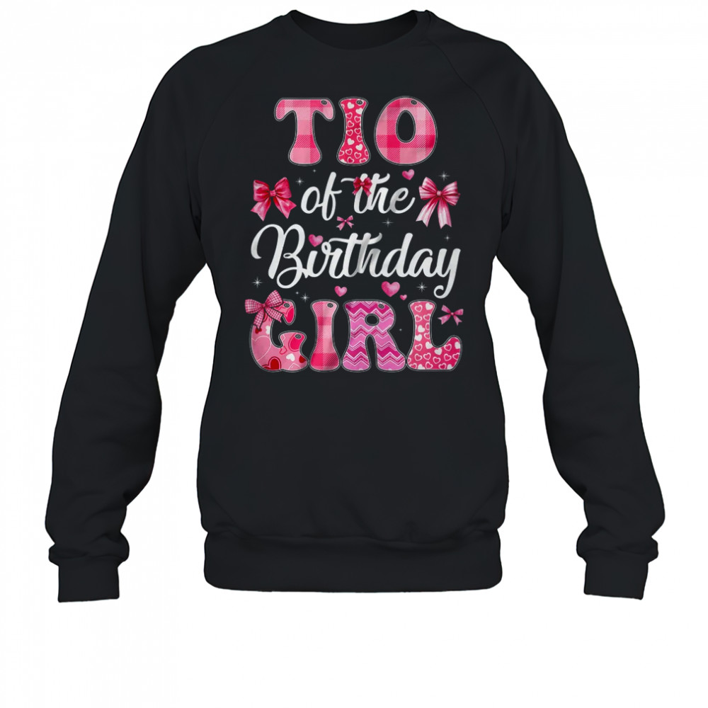 Tio Of The Birthday Girl Family Pink Coquette Bow shirt Sweatshirt
