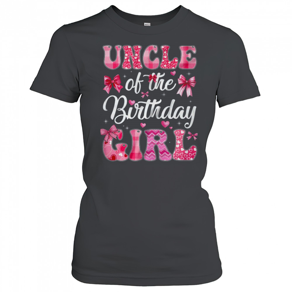 Uncle Of The Birthday Girl Family Pink Coquette Bow shirt Women's T-shirt