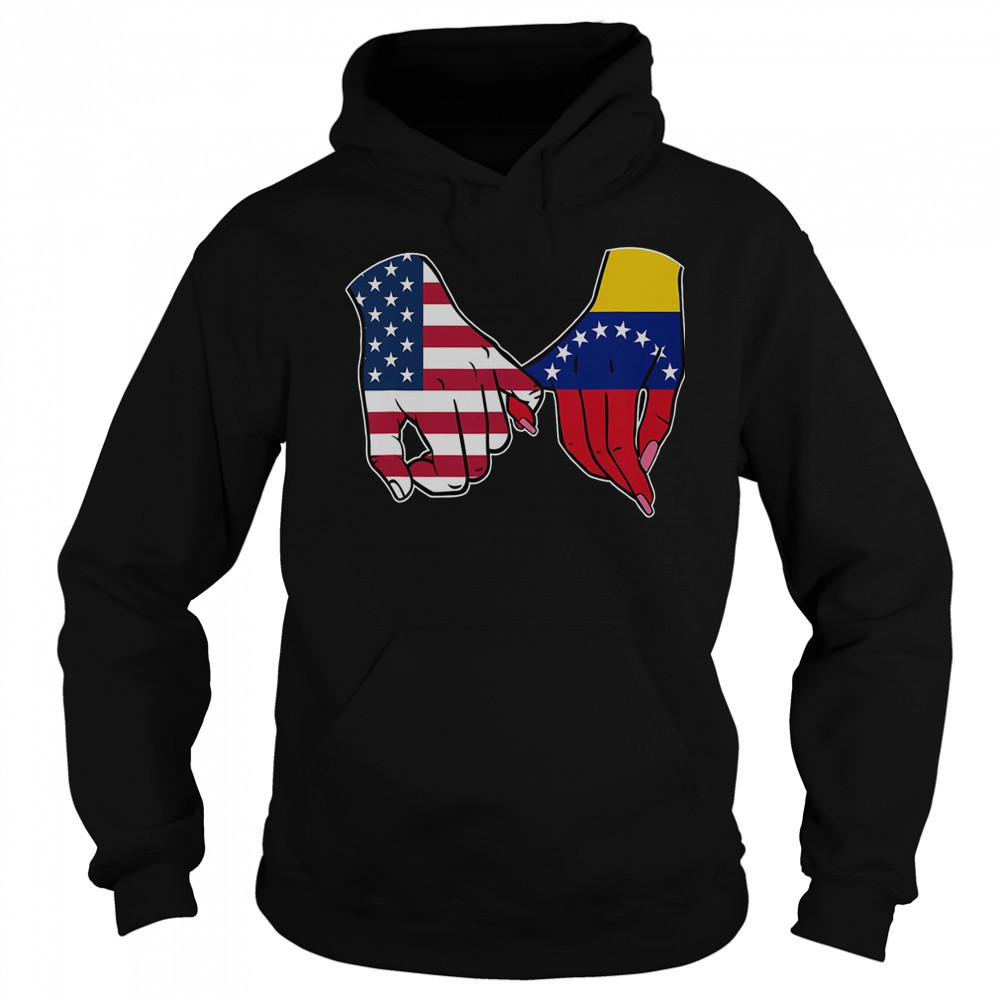 USA And Venezuela Flags Hands Together T-Shirt Sweatshirt