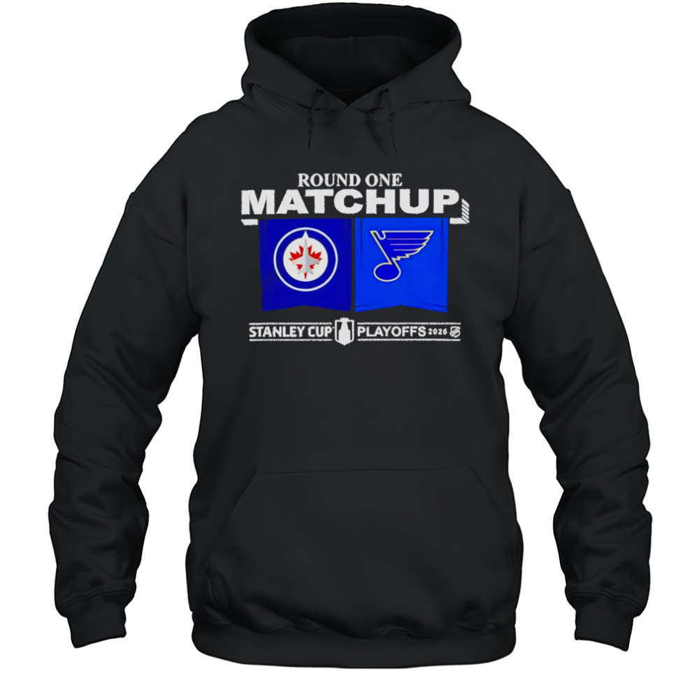 Winnipeg Jets Vs St Louis Blues NHL 2025 Playoff Round 1 Match Up T-Shirt Hoodie