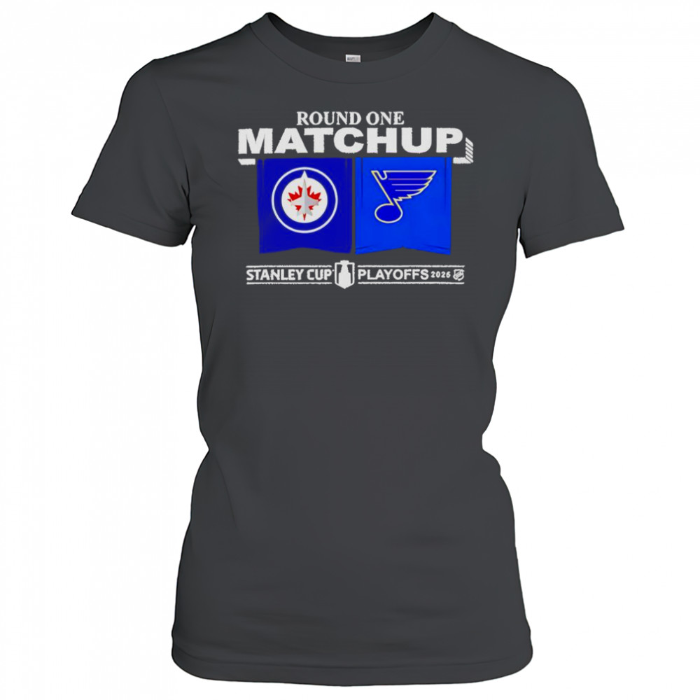 Winnipeg Jets Vs St Louis Blues NHL 2025 Playoff Round 1 Match Up T-Shirt Women's T-shirt