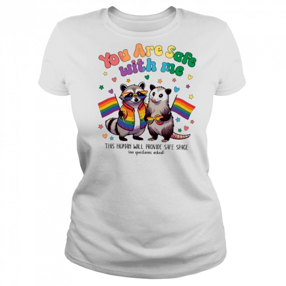 You are safe with me raccoon pride month shirt Women's T-shirt