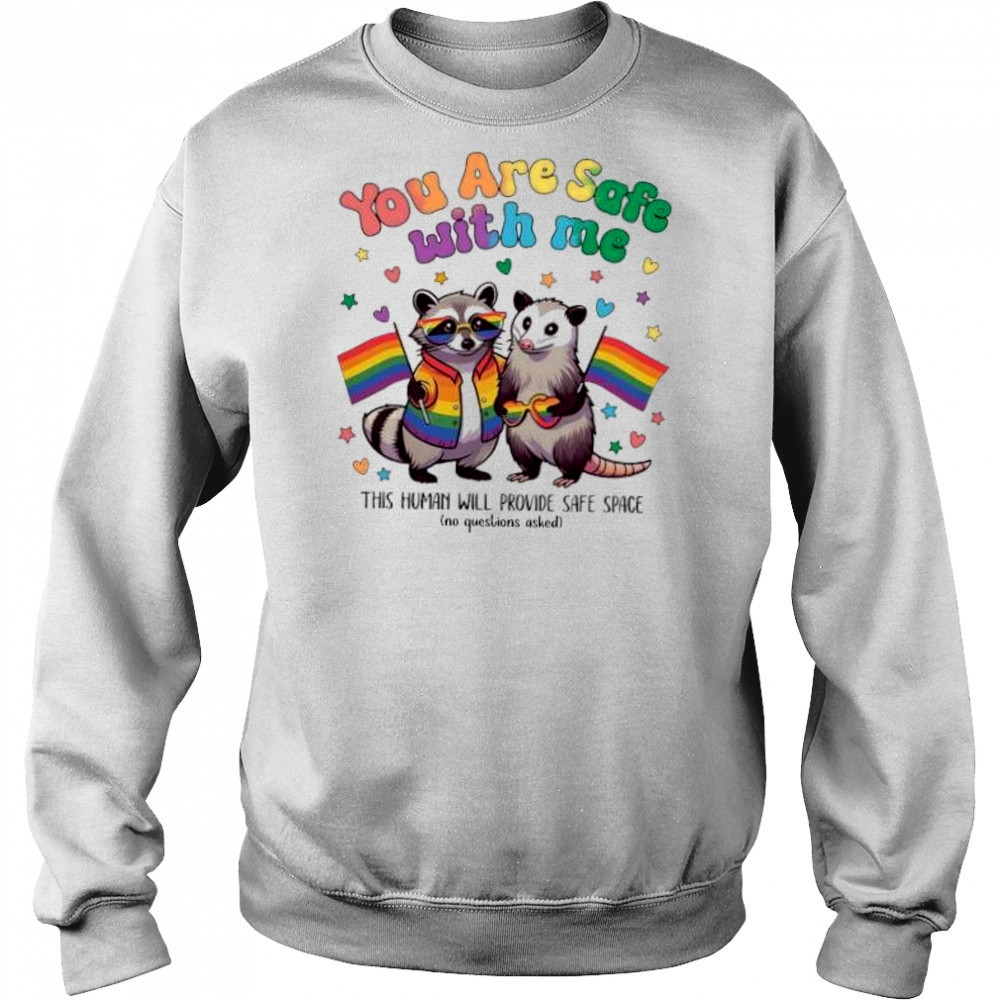 You are safe with me raccoon pride month shirt Hoodie