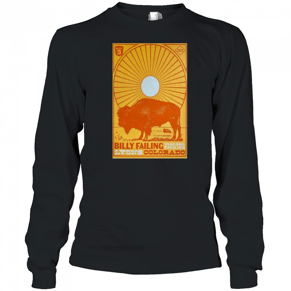 Billy Failing Wildflower Pavilion Lyons CO May 3 2025 Concert t-shirt Long Sleeved