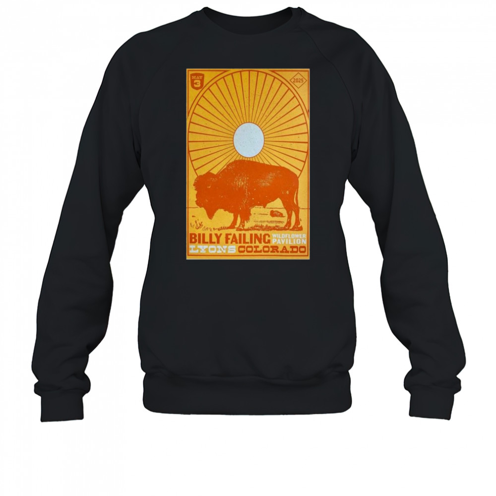 Billy Failing Wildflower Pavilion Lyons CO May 3 2025 Concert t-shirt Sweatshirt