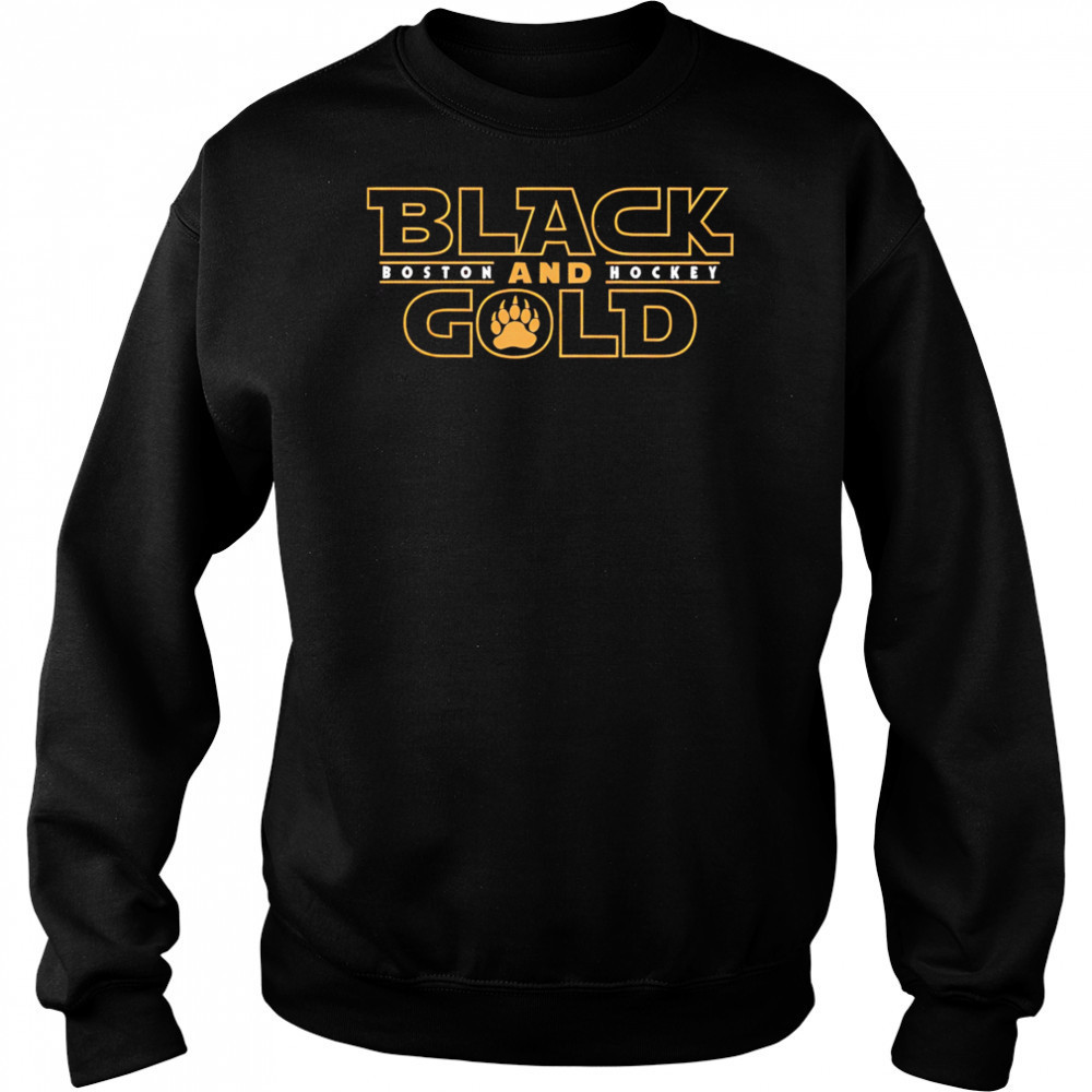 Black Gold Boston And Hockey shirt Hoodie