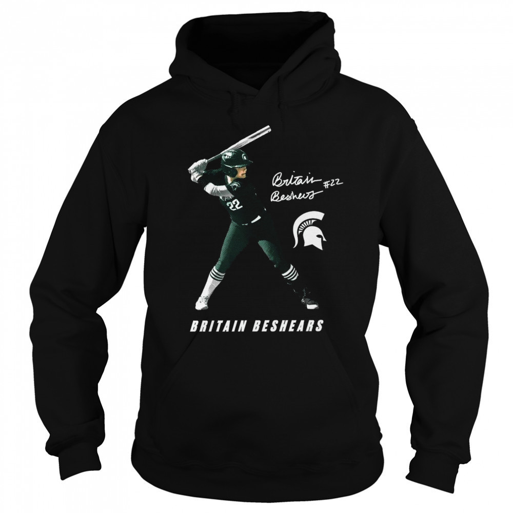Britain Beshears 22 Michigan State Spartans Softball NCAA Division I 2025 Portrait Signature t-shirt Sweatshirt